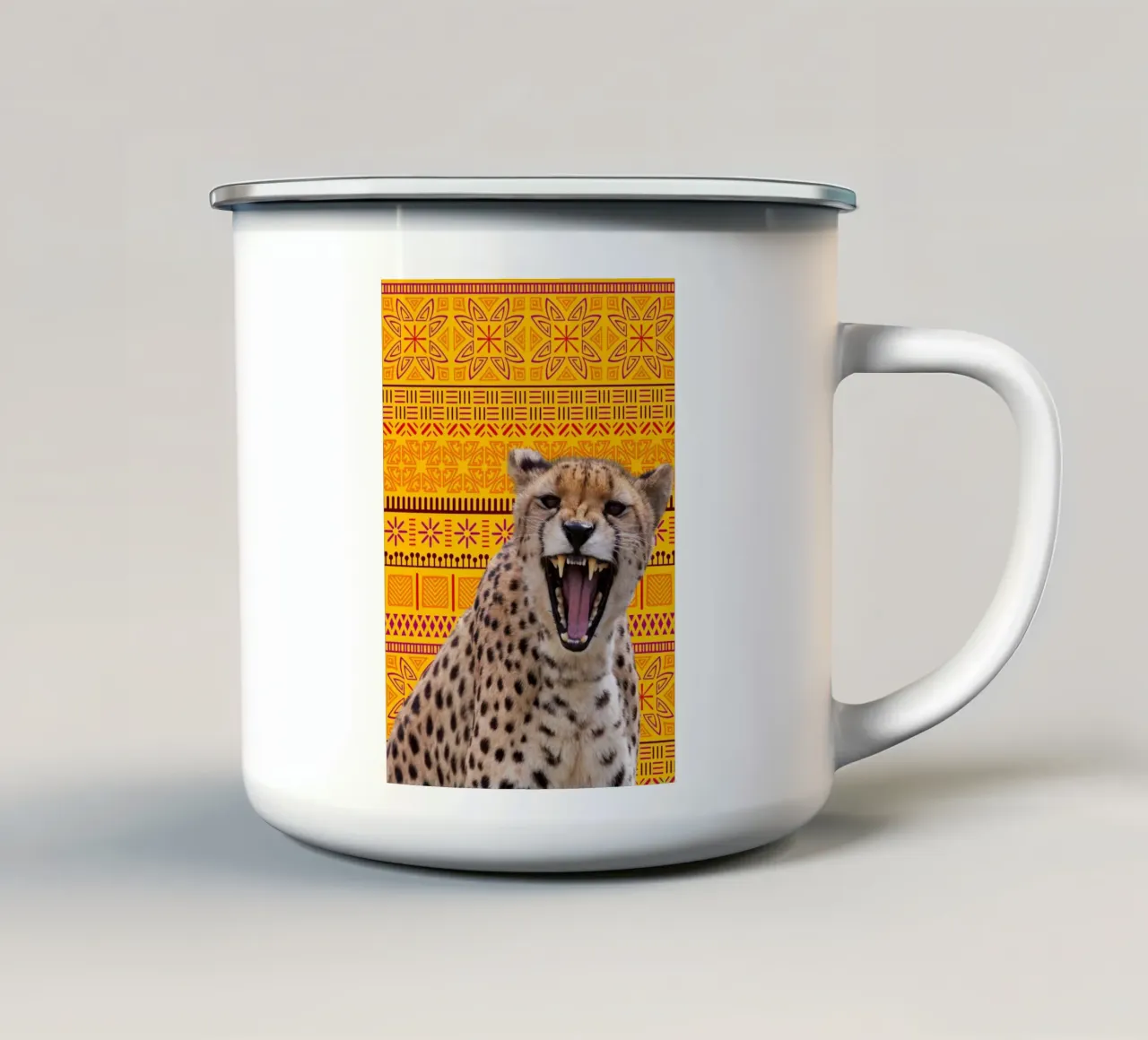 Gepard taza de esmalte de Mounias Design