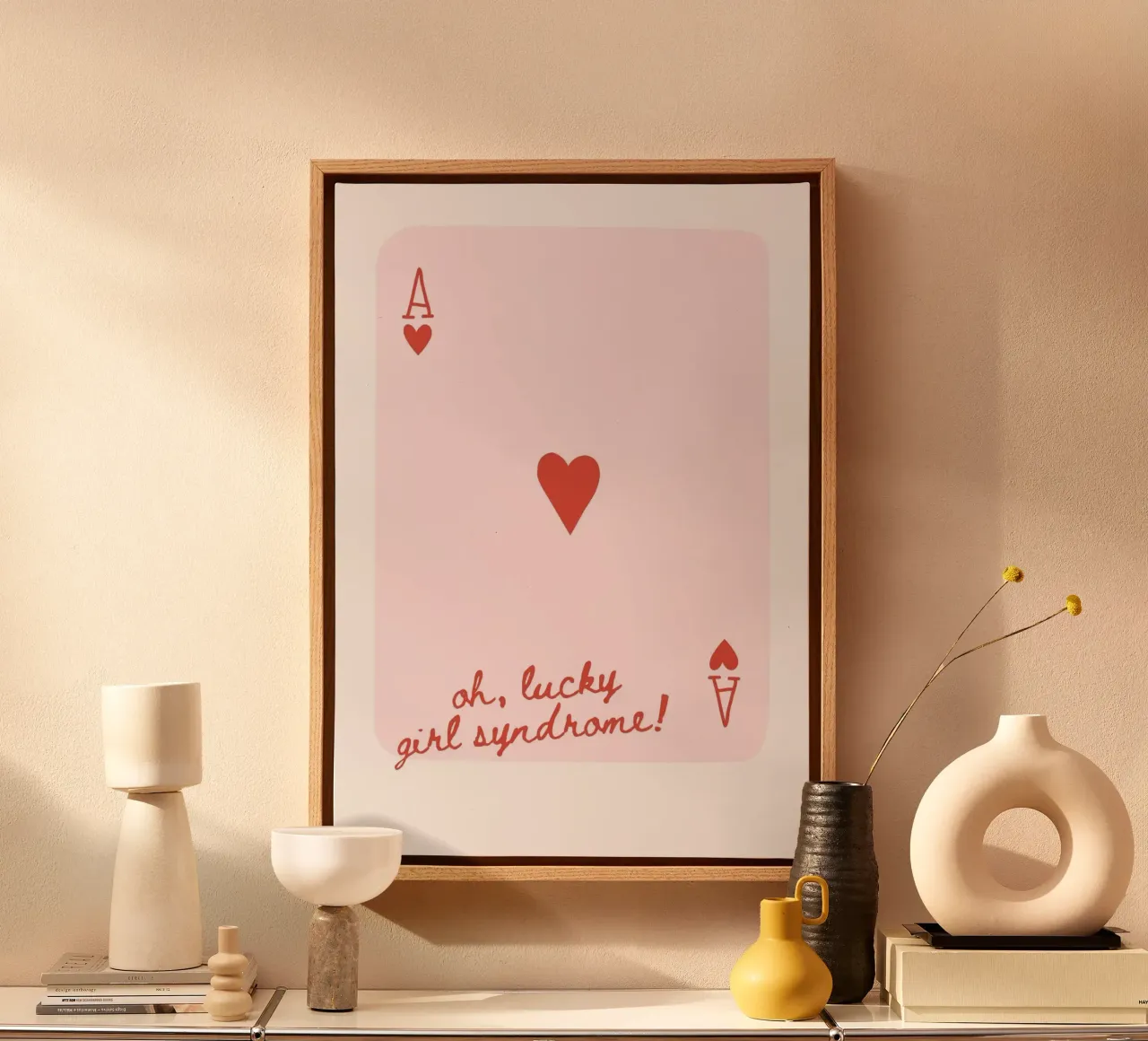 Playing Card Wall art, Ace of Spades Print, Trendy Retro canvas met Baklijst van pdigitalprints