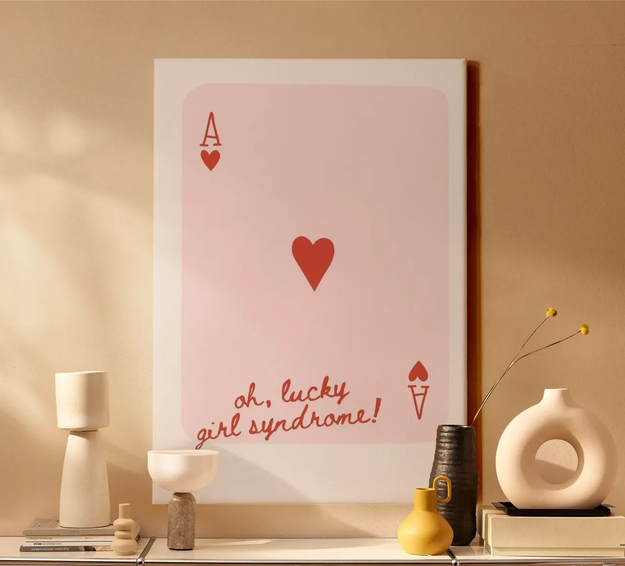 Playing Card Wall art, Ace of Spades Print, Trendy Retro canvas met Baklijst van pdigitalprints
