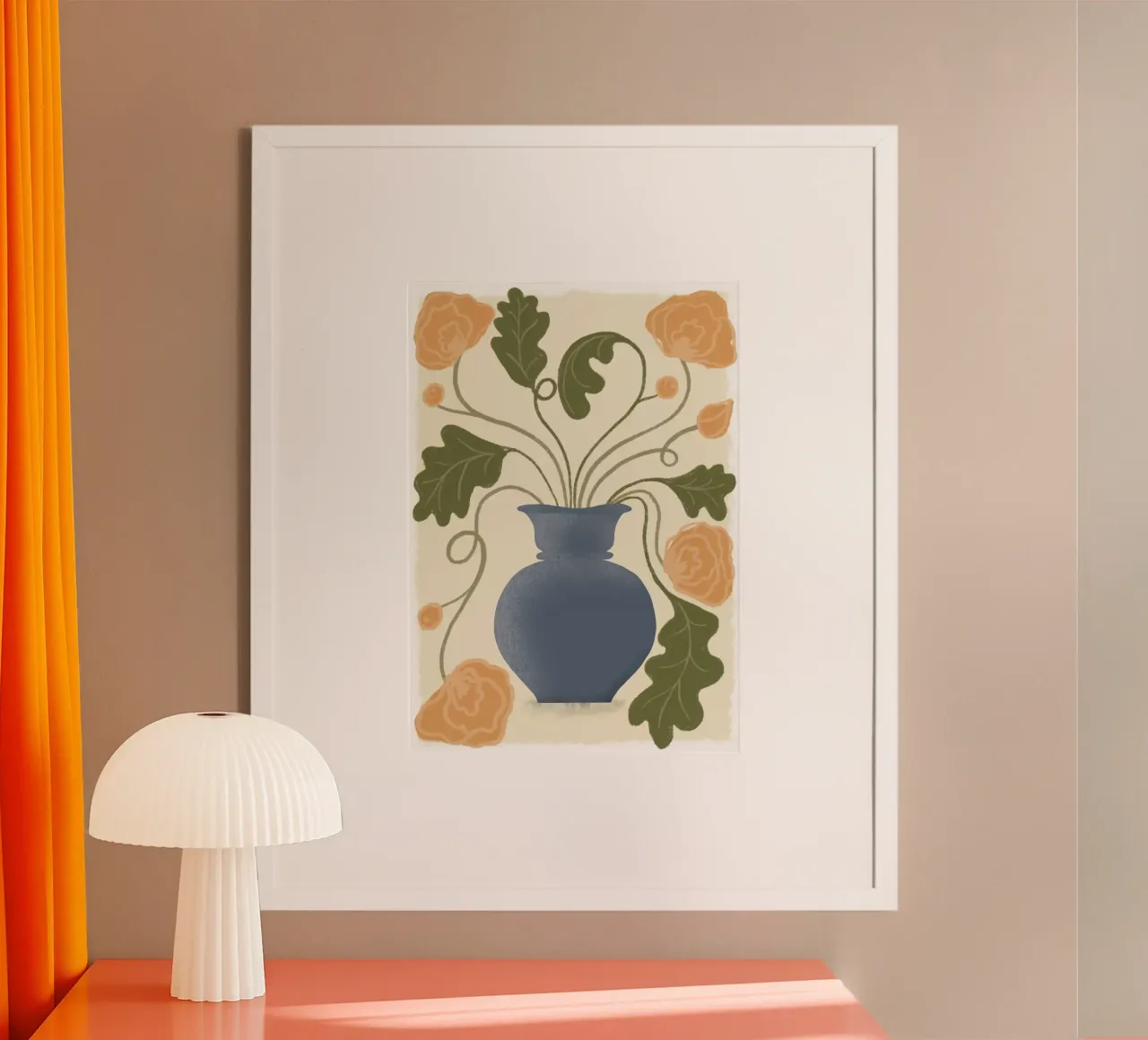 Ranken und Vase poster con telaio in legno da AtelierTamtam