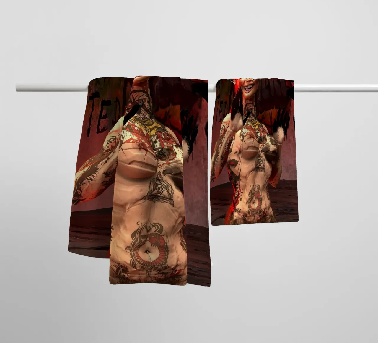 Halloween Playmate - ThyHadès - the Cyber Satyr towel by the-witcher