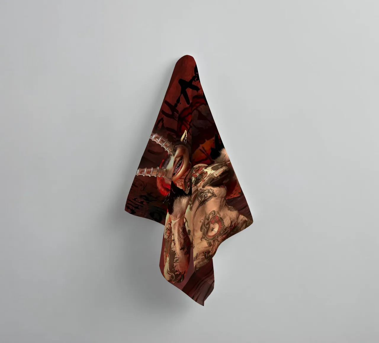 Halloween Playmate - ThyHadès - the Cyber Satyr towel by the-witcher