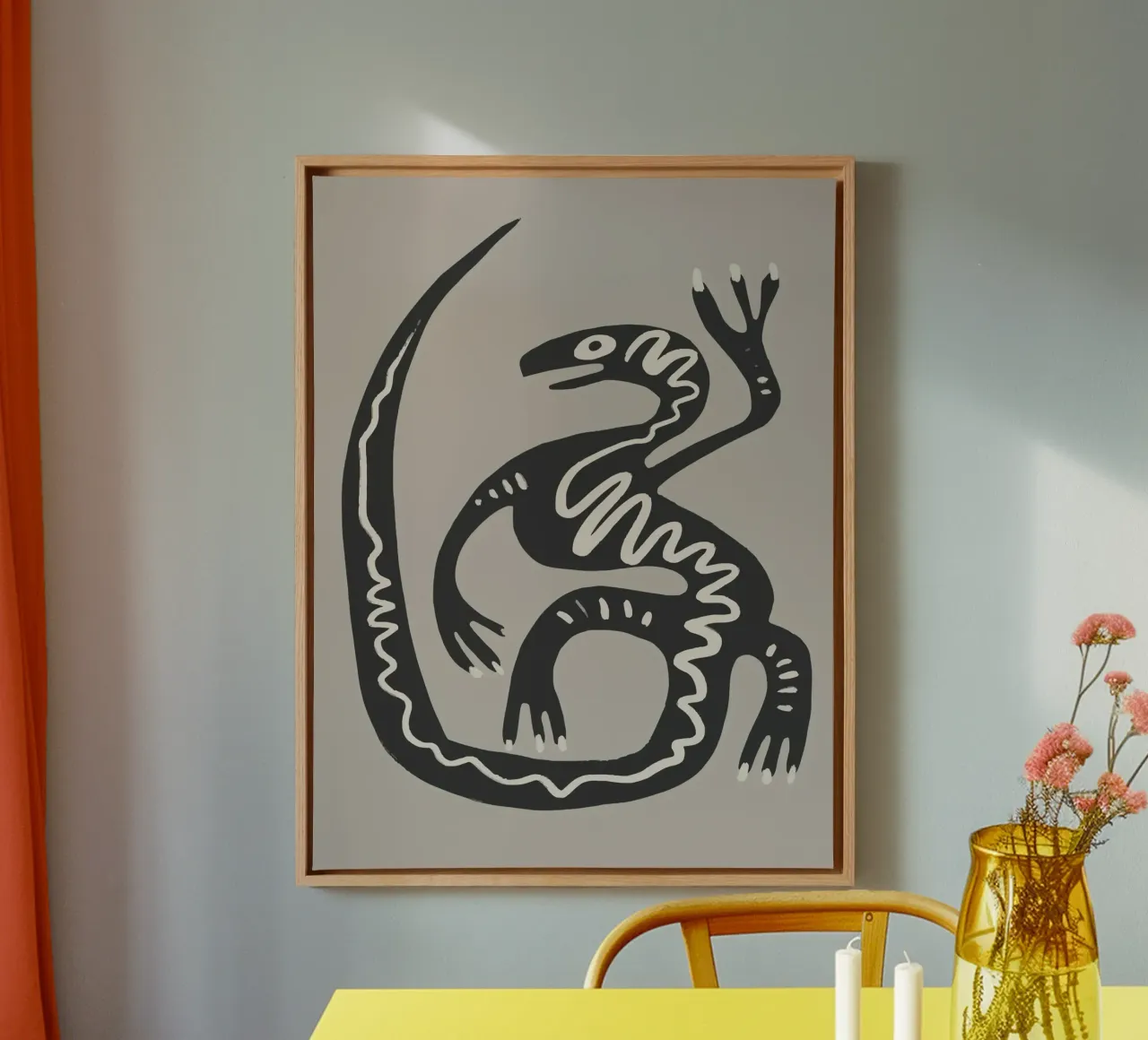 Desert Lizard tela con Cornice a cassetta da Artsy Bessy