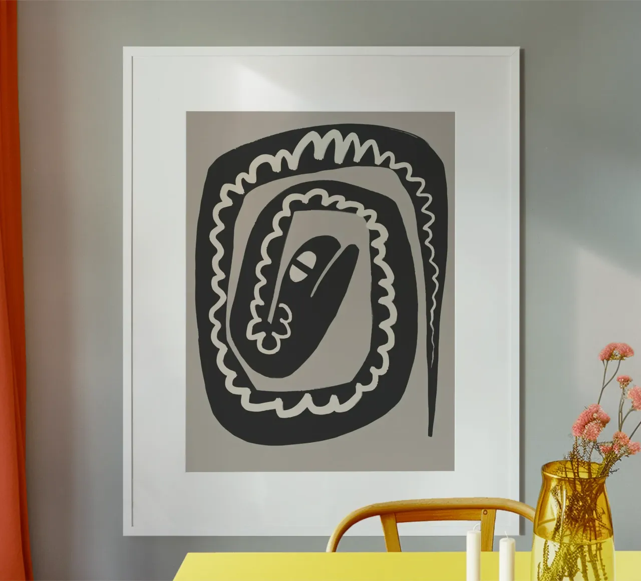 Desert Snake poster con telaio in alluminio da Artsy Bessy