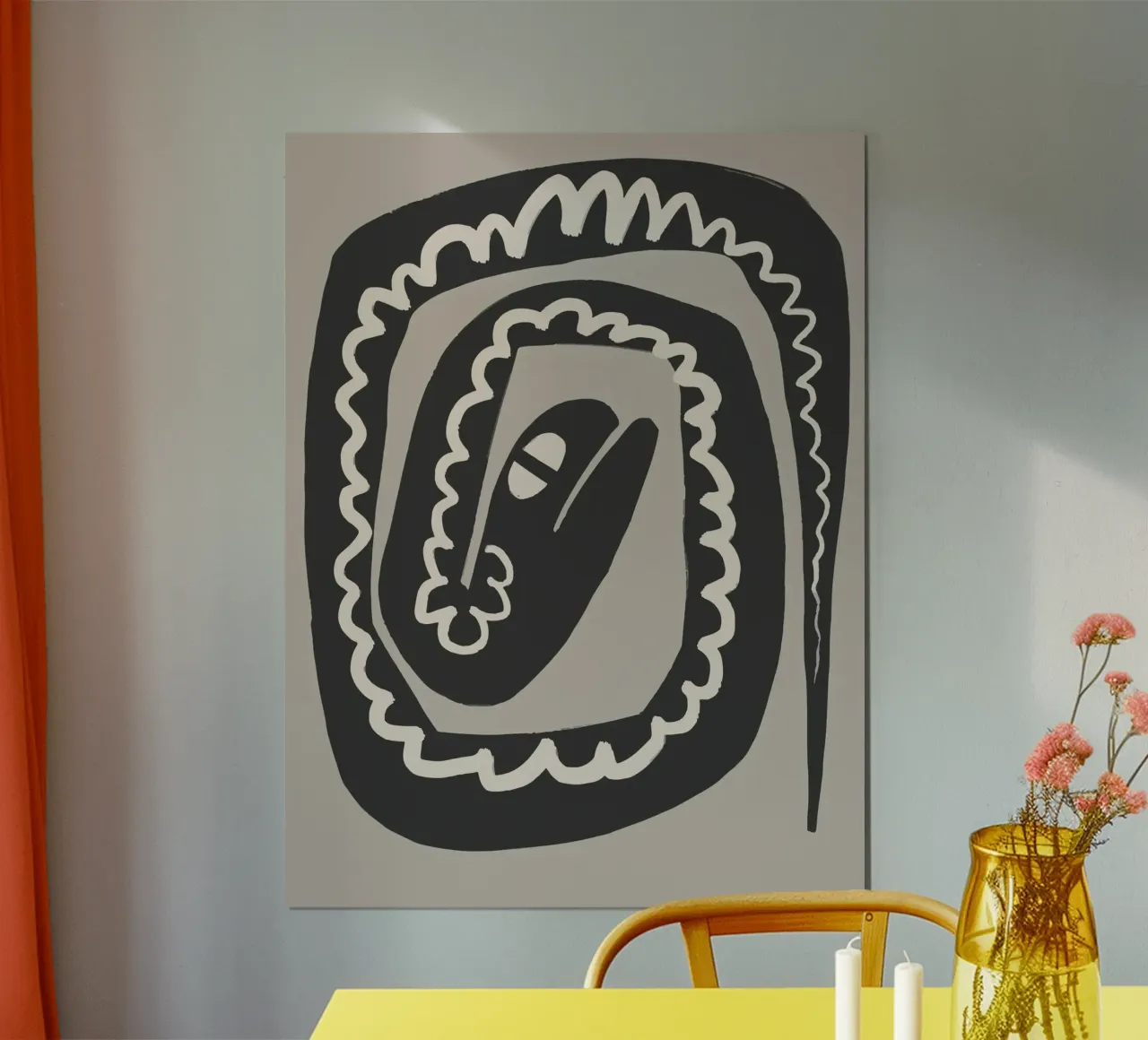 Desert Snake poster con telaio in alluminio da Artsy Bessy