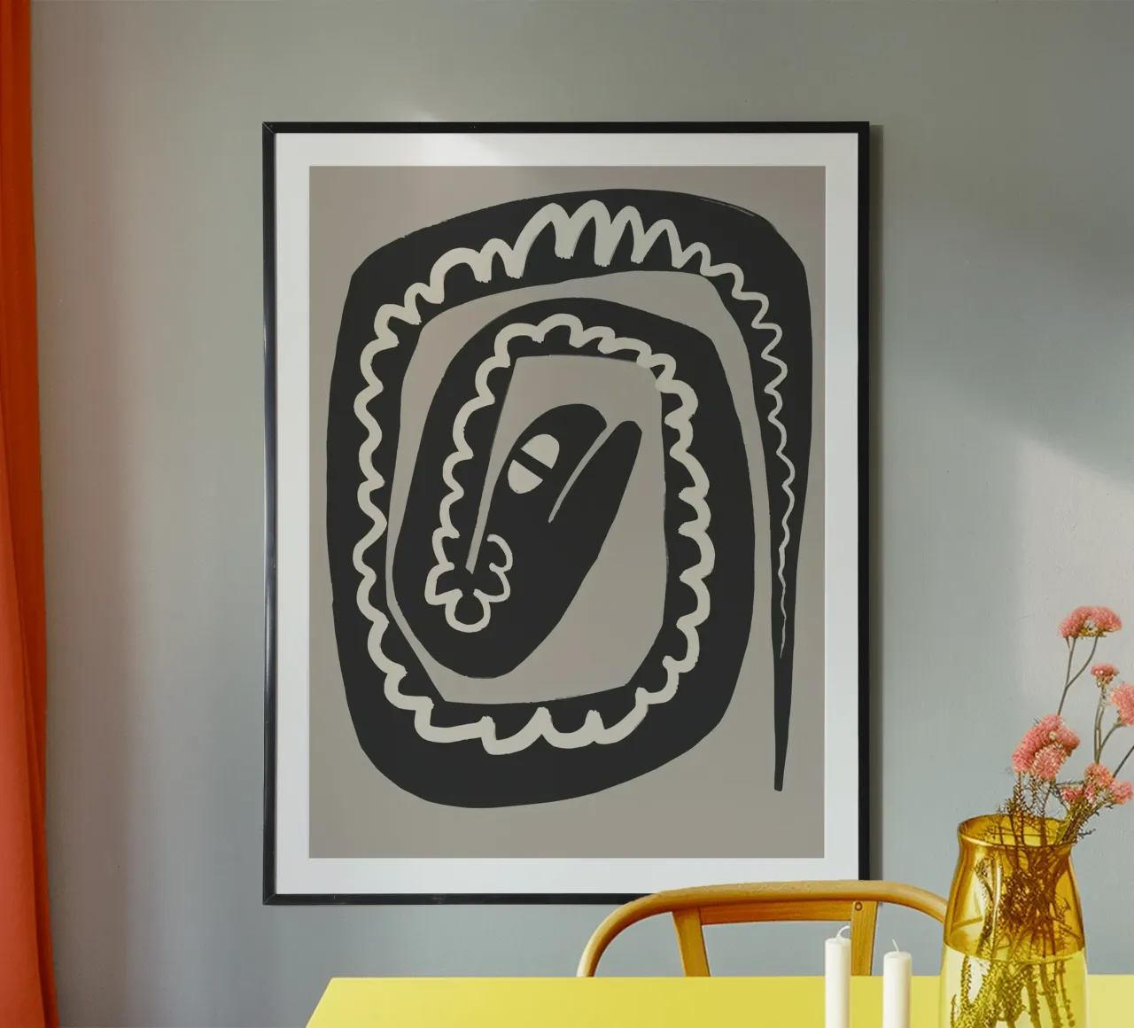 Desert Snake poster con telaio in alluminio da Artsy Bessy