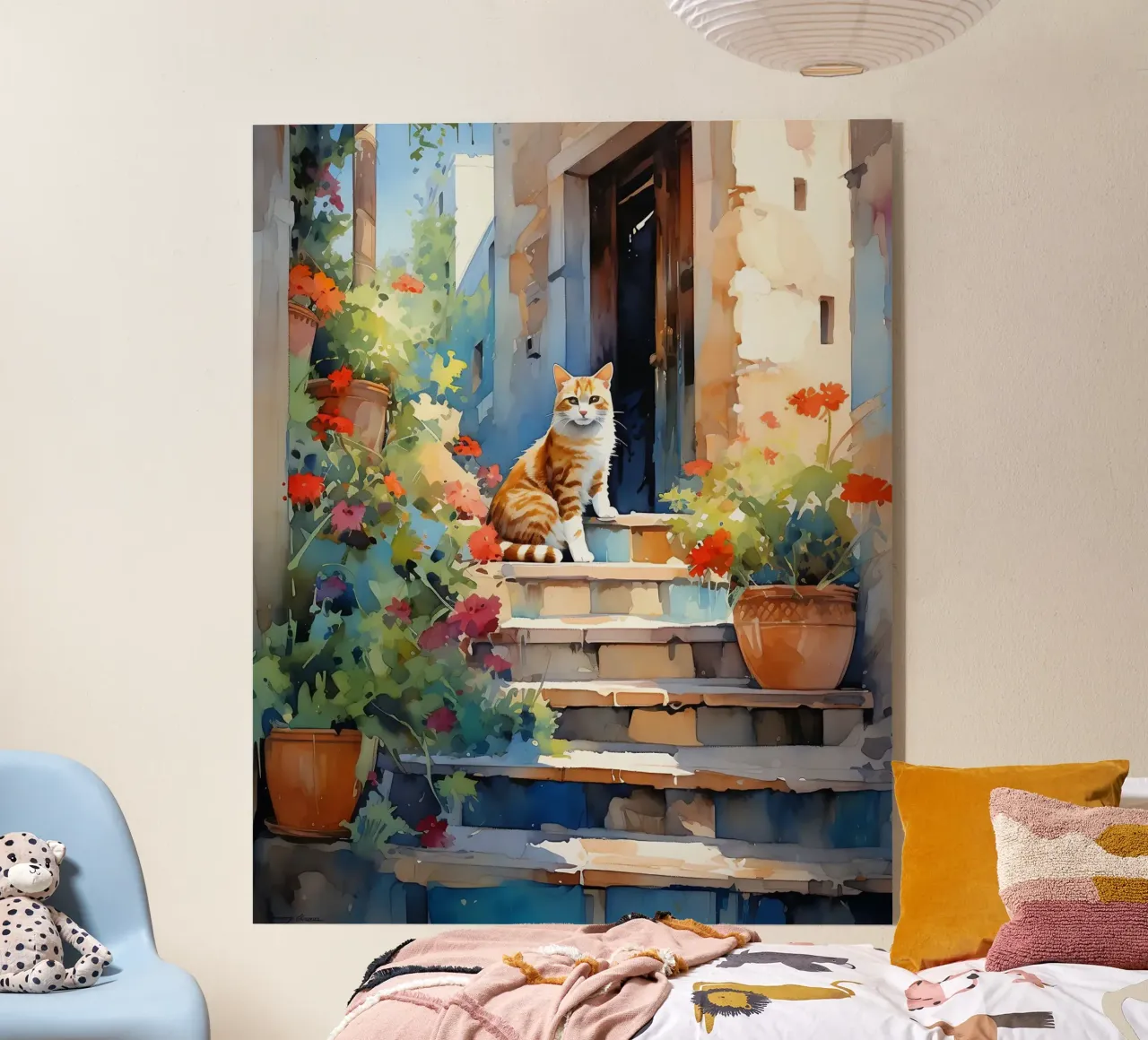 Cat on Stairs plexiglass da Artsy Bessy