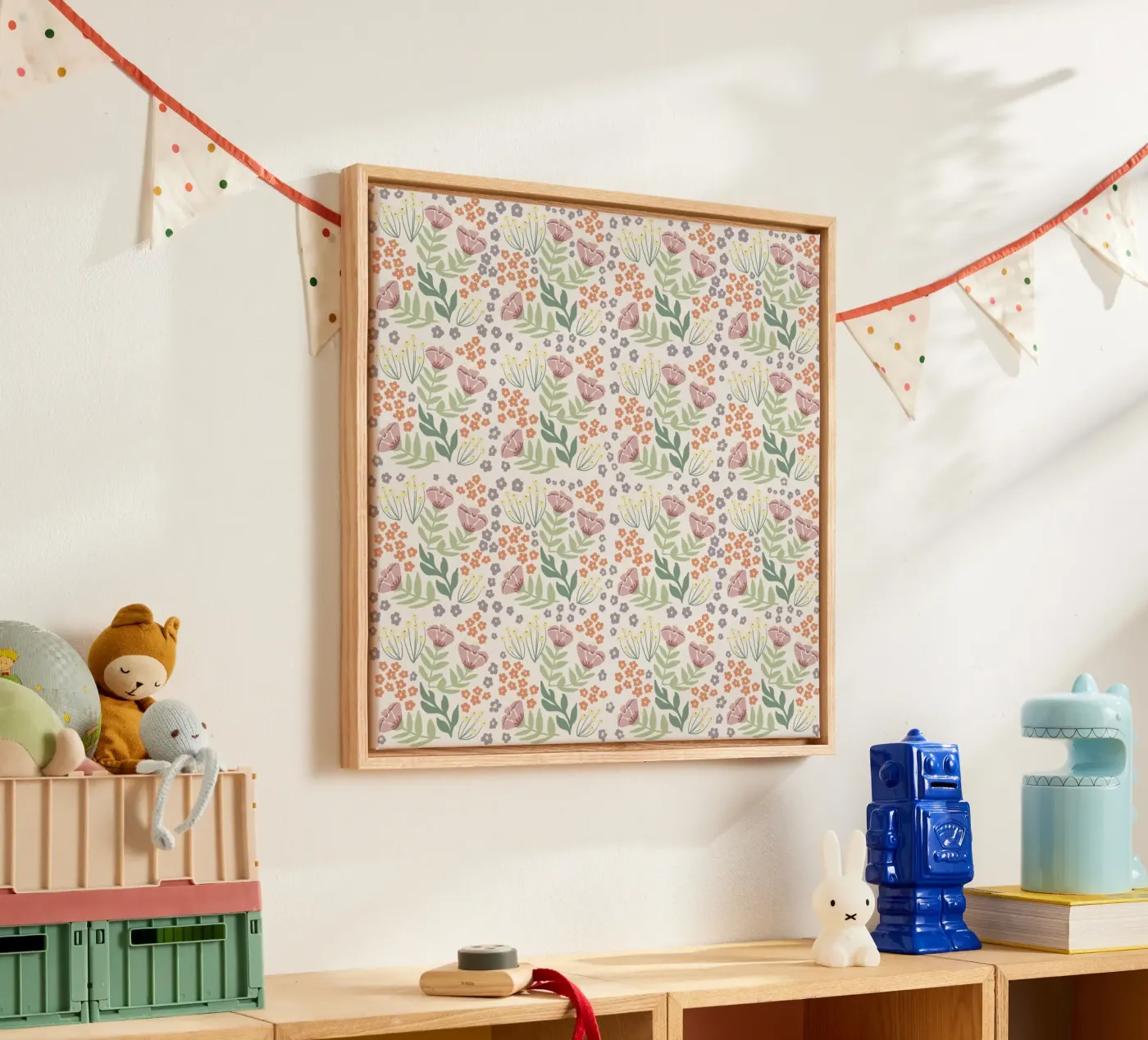 Blumenmuster canvas van AtelierTamtam