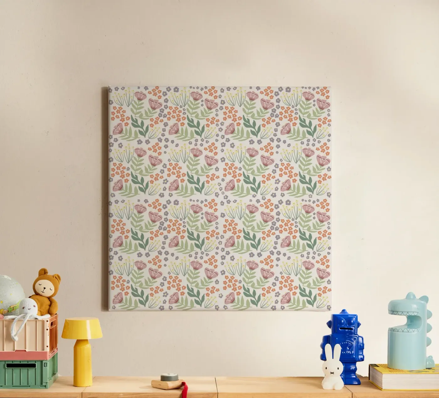 Blumenmuster canvas van AtelierTamtam