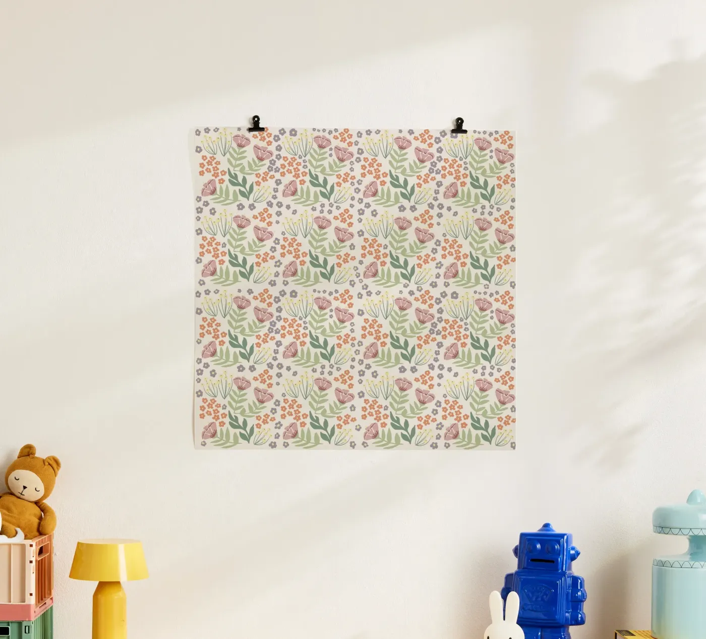 Blumenmuster Poster von AtelierTamtam
