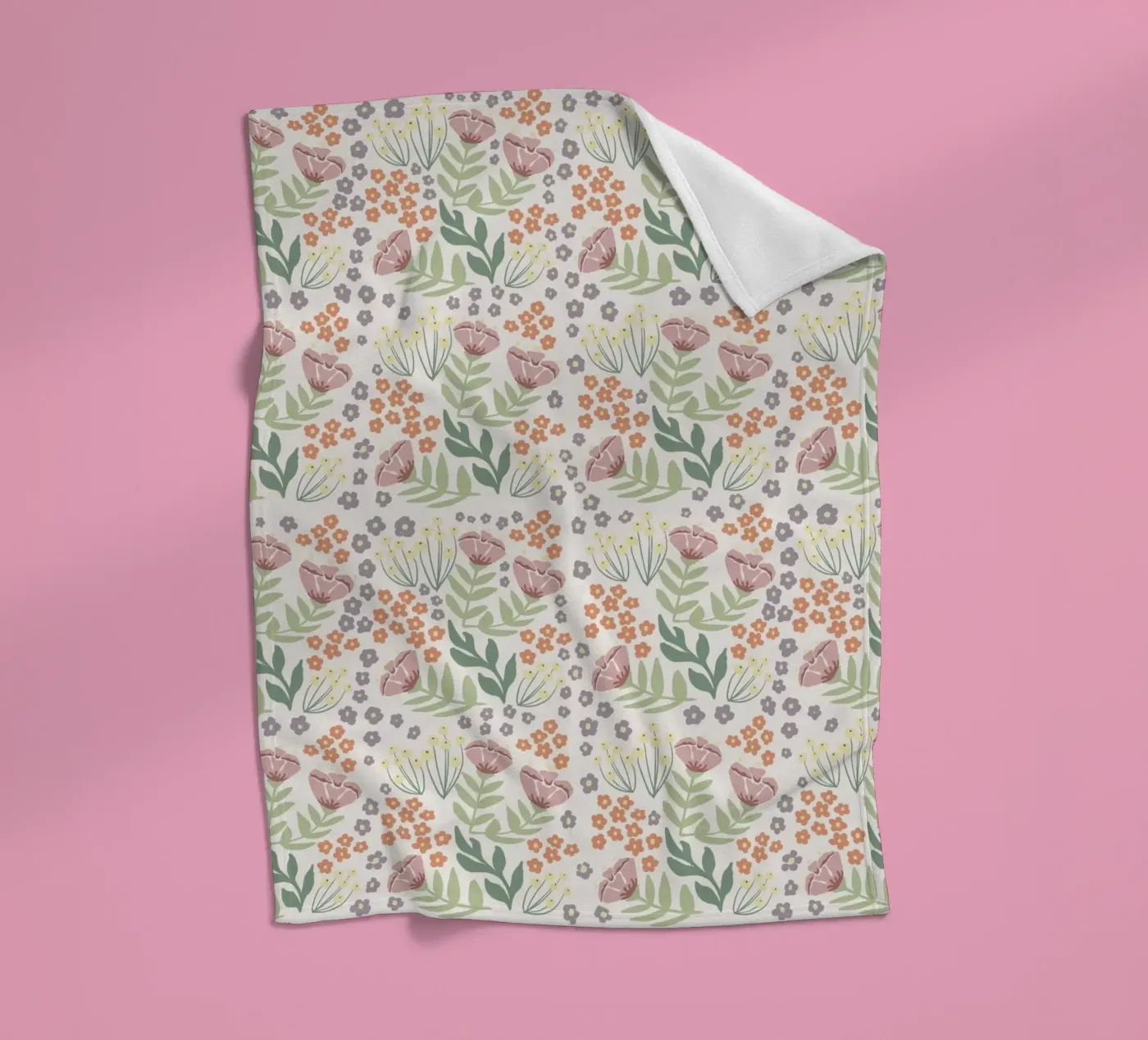 Blumenmuster Fleecedecke von AtelierTamtam