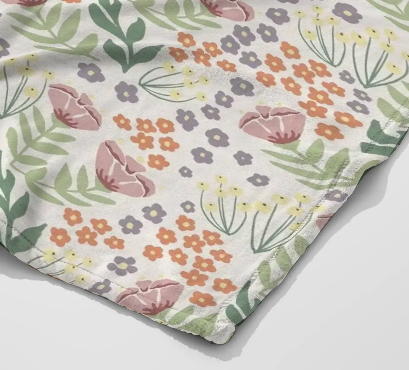 Blumenmuster Fleecedecke von AtelierTamtam