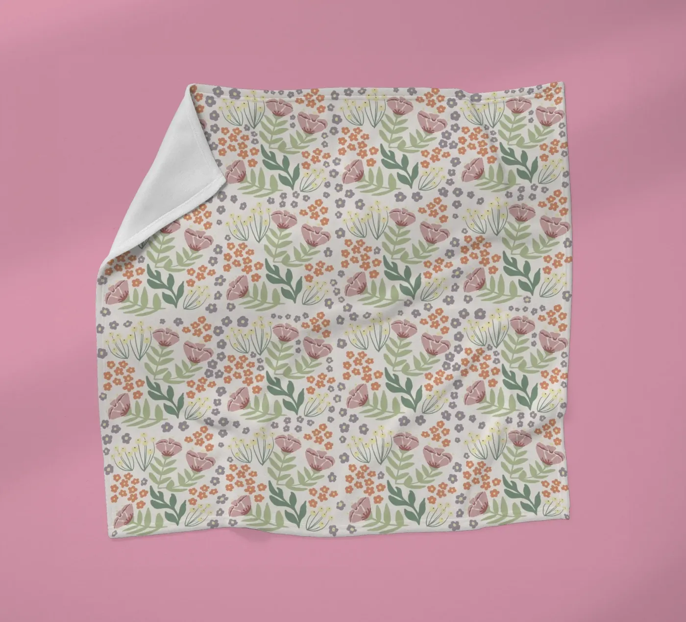 Blumenmuster Fleecedecke von AtelierTamtam