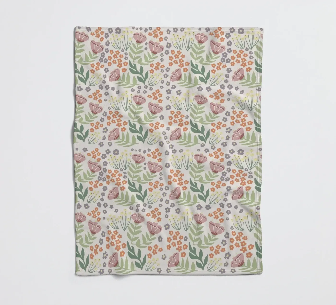 Blumenmuster Fleecedecke von AtelierTamtam