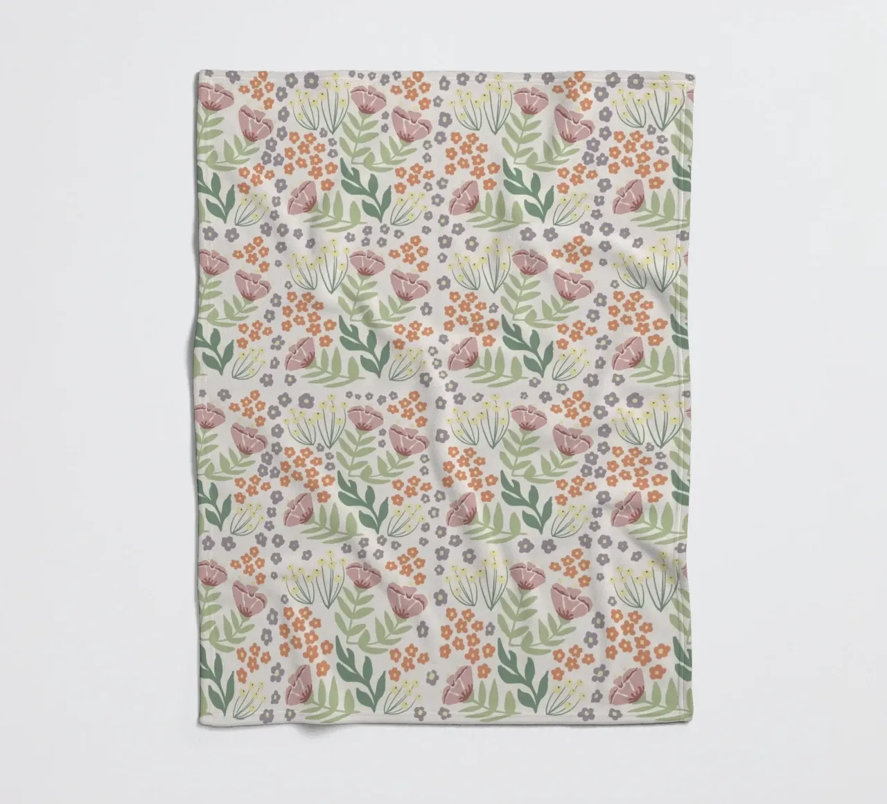 Blumenmuster Fleecedecke von AtelierTamtam