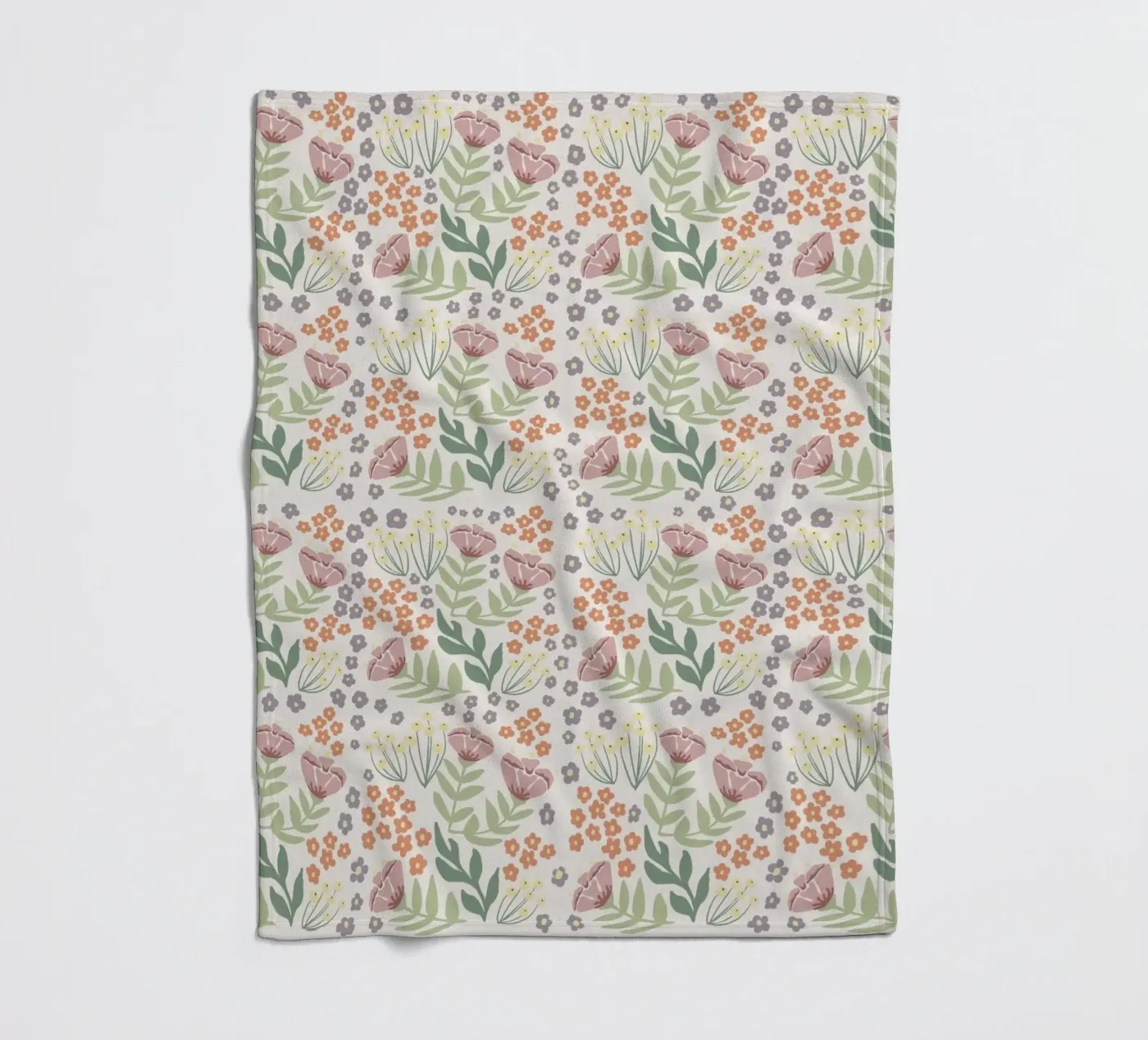 Blumenmuster Fleecedecke von AtelierTamtam