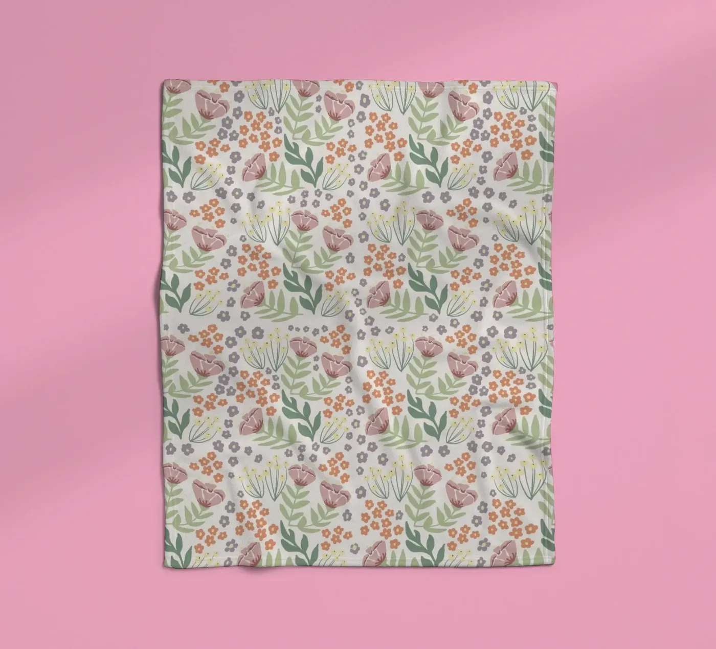 Blumenmuster Fleecedecke von AtelierTamtam