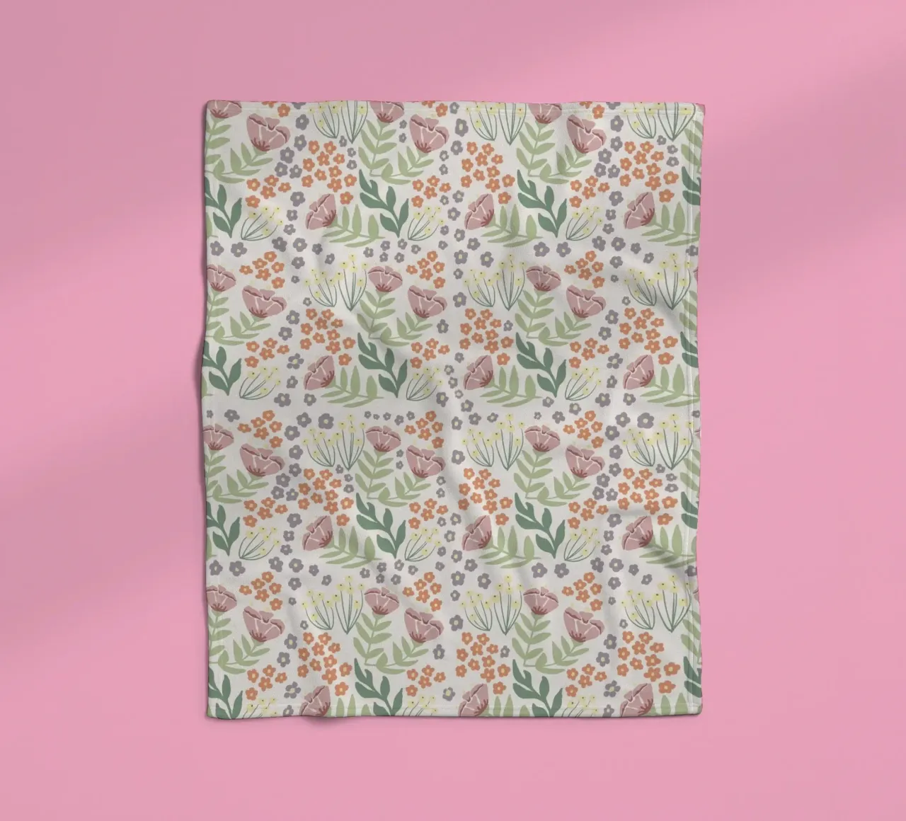 Blumenmuster Fleecedecke von AtelierTamtam