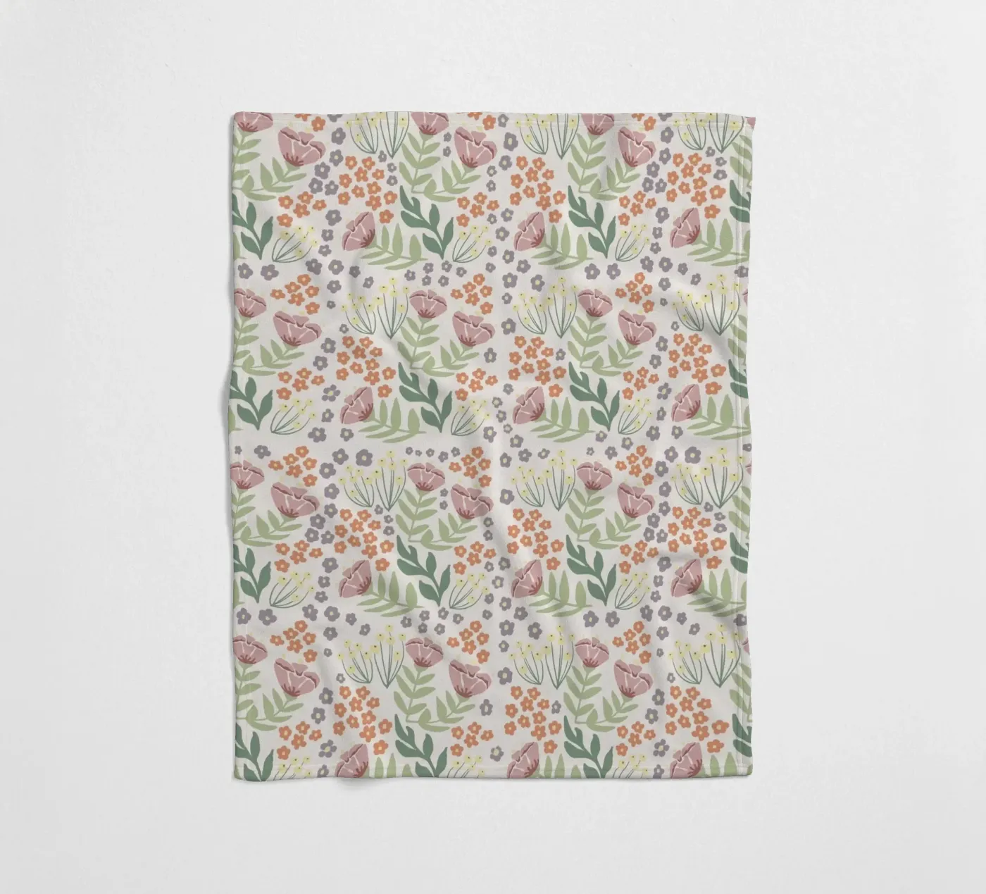 Blumenmuster Fleecedecke von AtelierTamtam