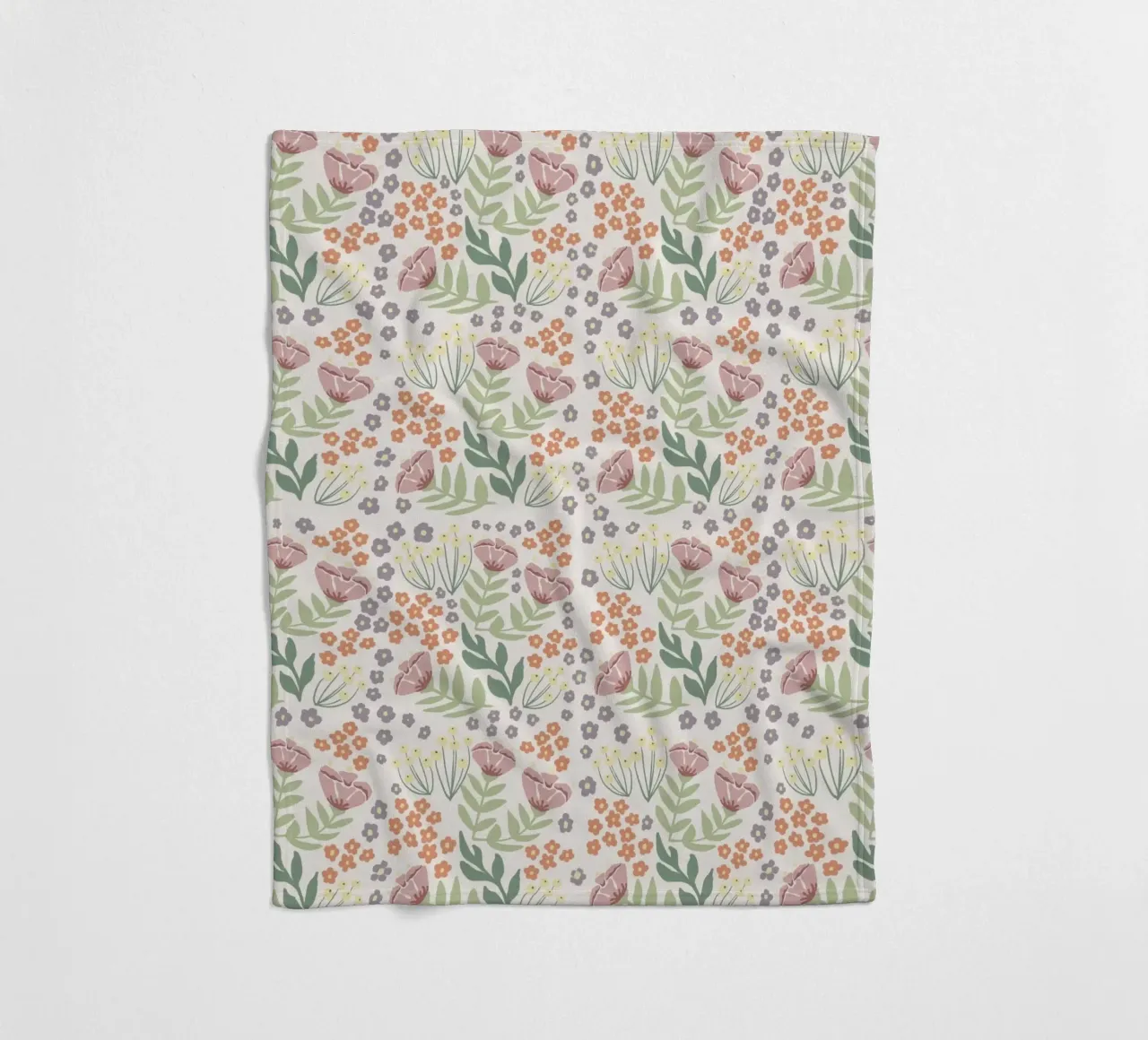 Blumenmuster Fleecedecke von AtelierTamtam