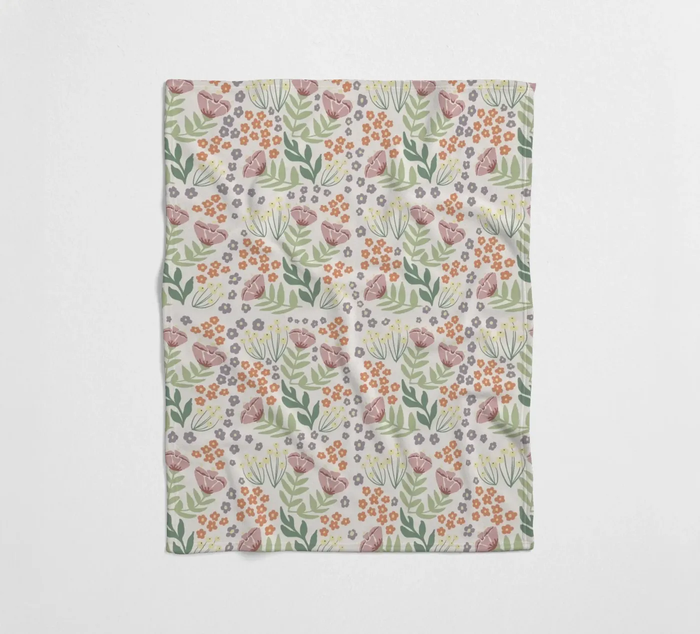 Blumenmuster Fleecedecke von AtelierTamtam