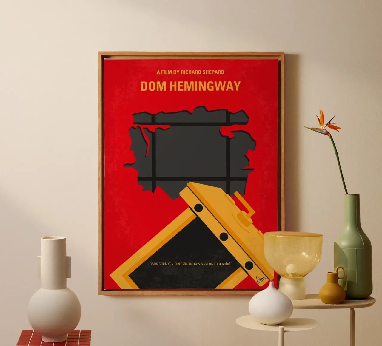 No917 My Dom Hemingway minimal movie poster tela con Cornice a cassetta da Chungkong