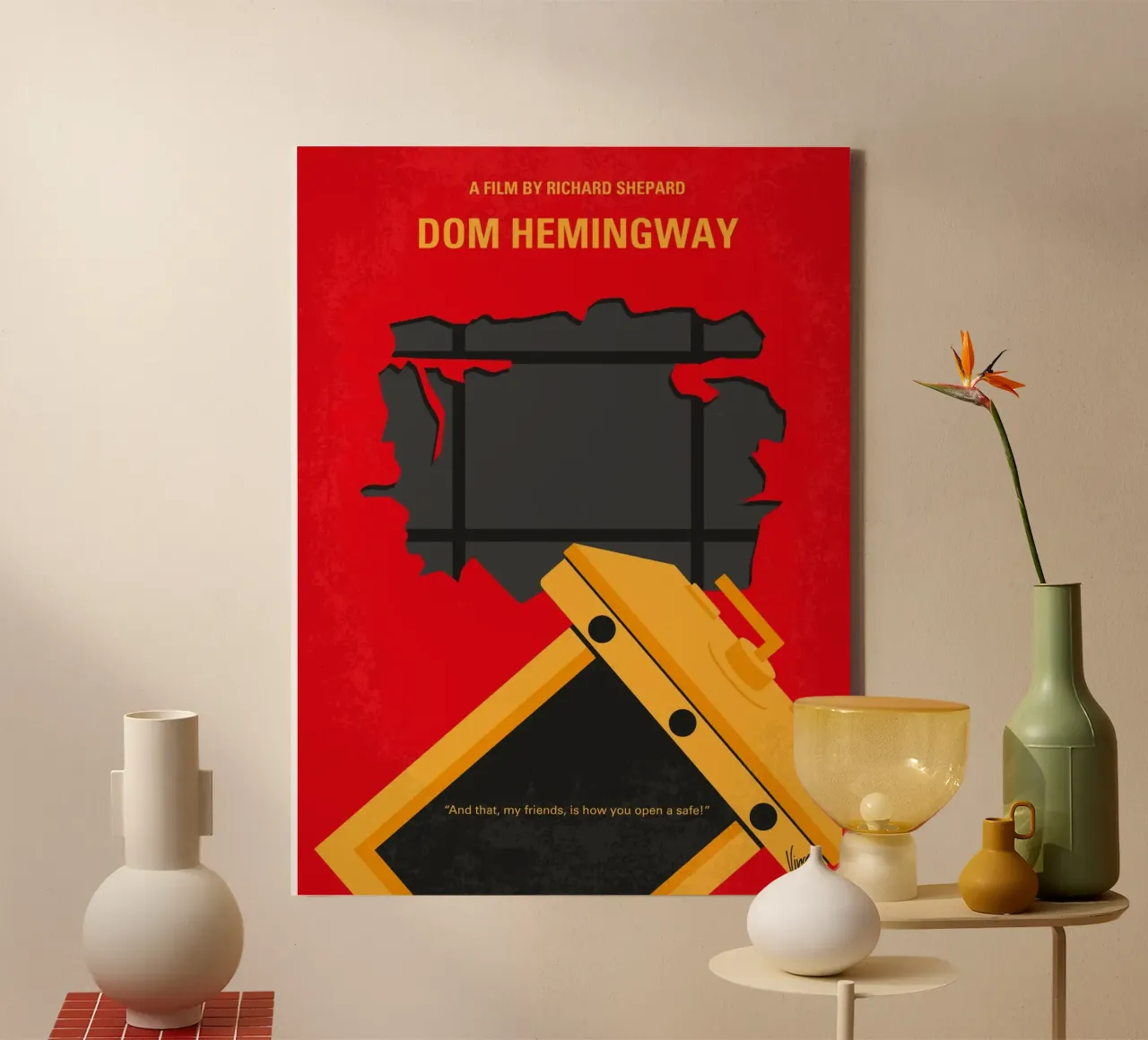 No917 My Dom Hemingway minimal movie poster tela con Cornice a cassetta da Chungkong
