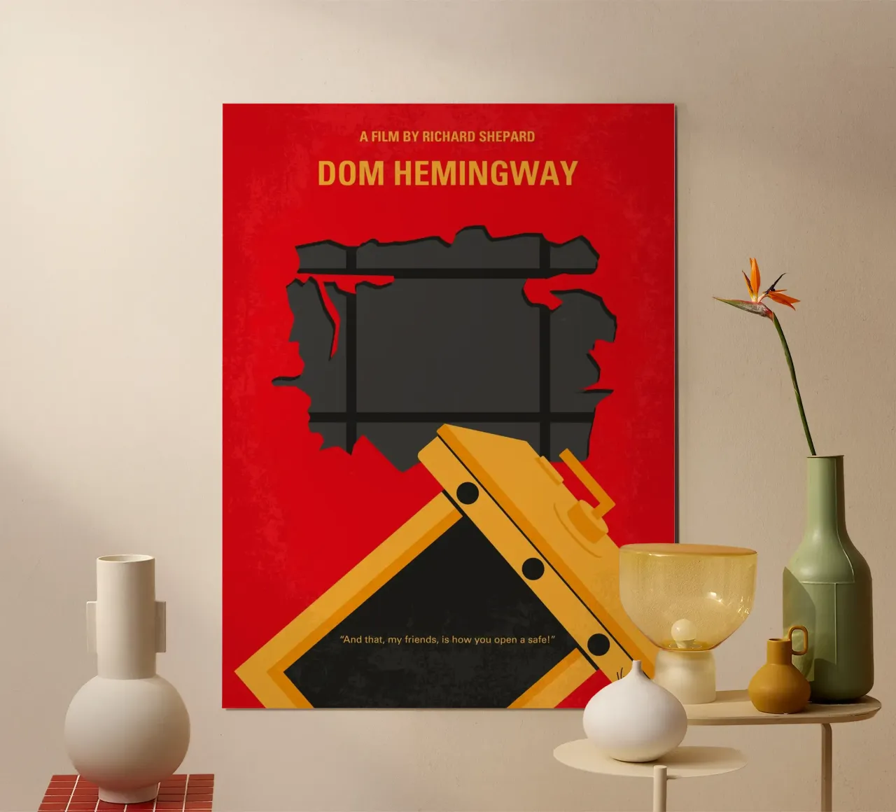 No917 My Dom Hemingway minimal movie poster poster con telaio in plastica da Chungkong