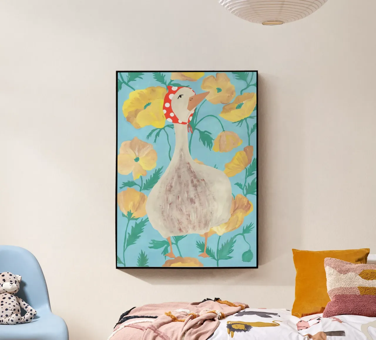 Duck on Floral Background 2 plexiglass da Atelier Mave