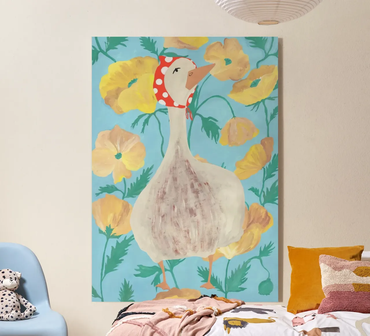 Duck on Floral Background 2 plexiglass da Atelier Mave