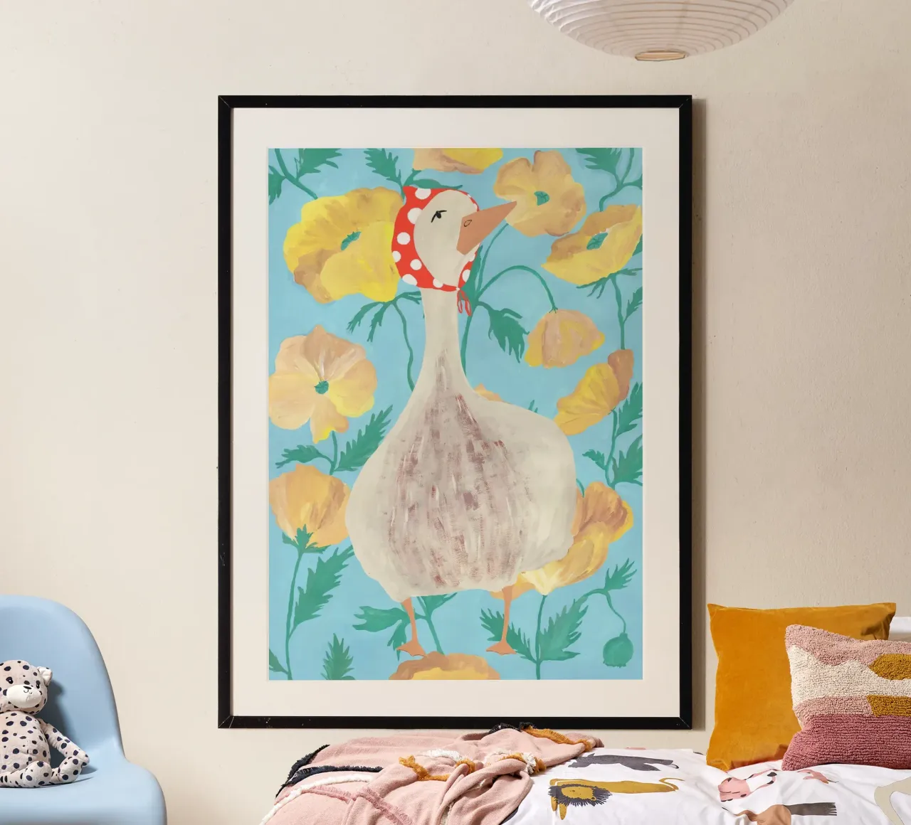 Duck on Floral Background 2 carta hahnemühle da Atelier Mave