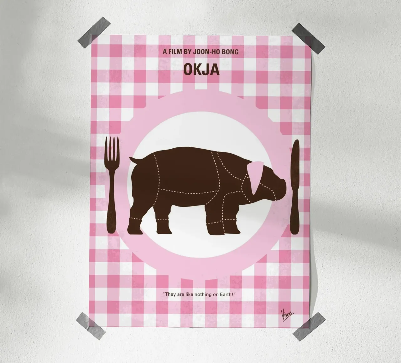 No921 My Okja minimal movie poster poster con telaio in legno da Chungkong