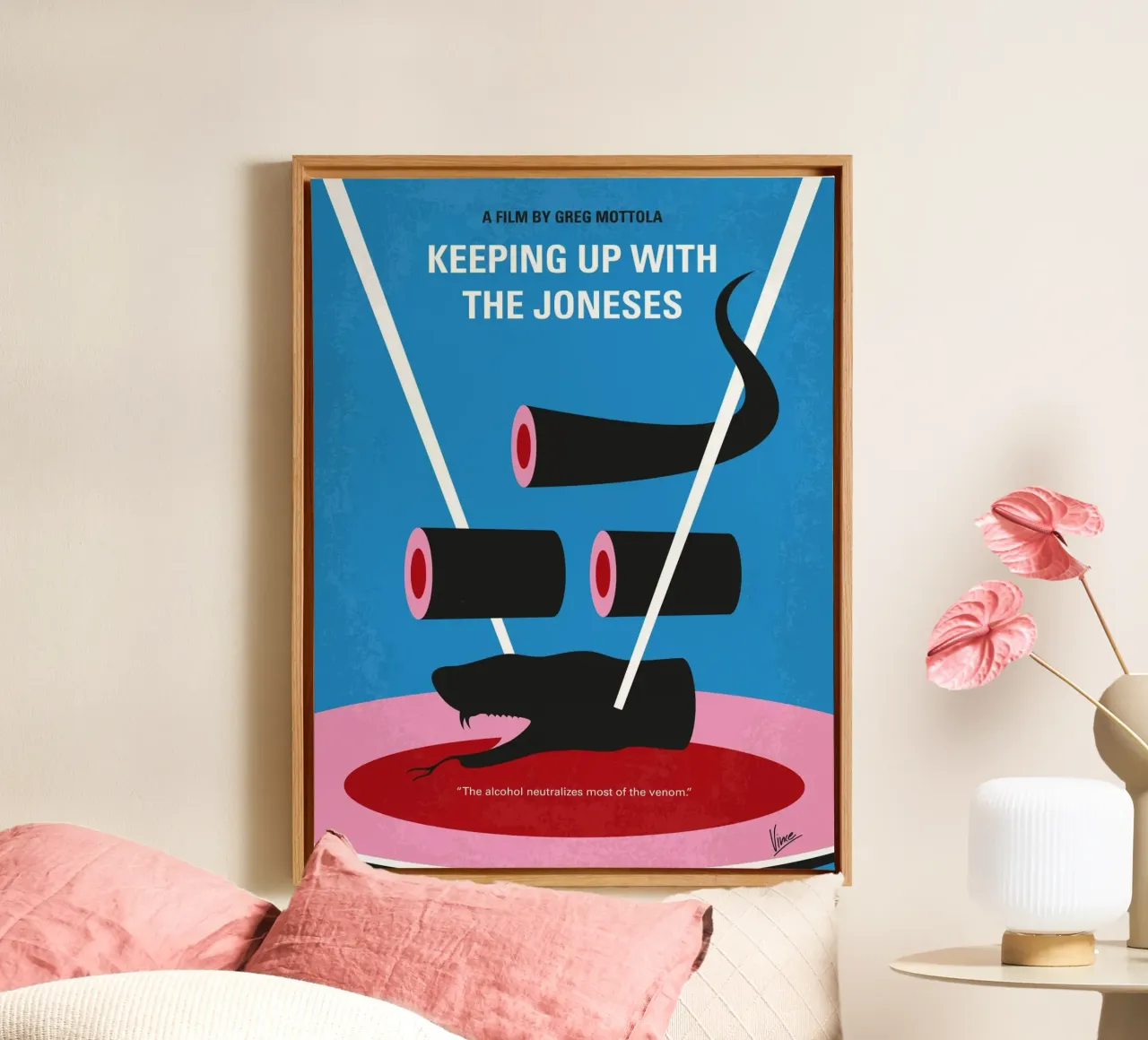 No922 My Keeping Up with the Joneses minimal movie poster tela con Cornice a cassetta da Chungkong