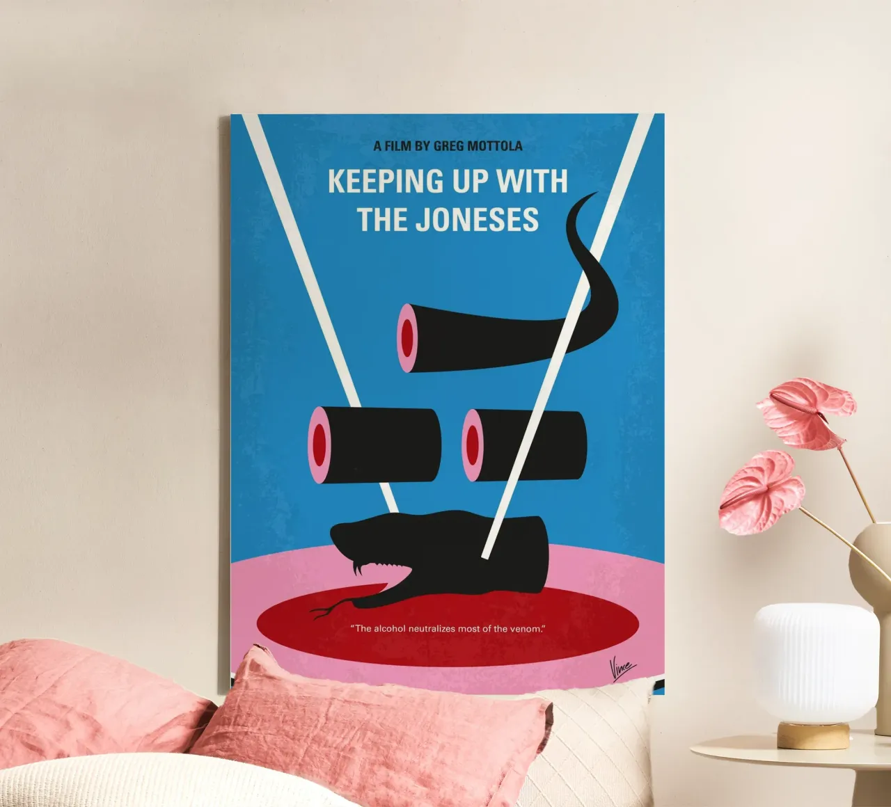 No922 My Keeping Up with the Joneses minimal movie poster tela con Cornice a cassetta da Chungkong