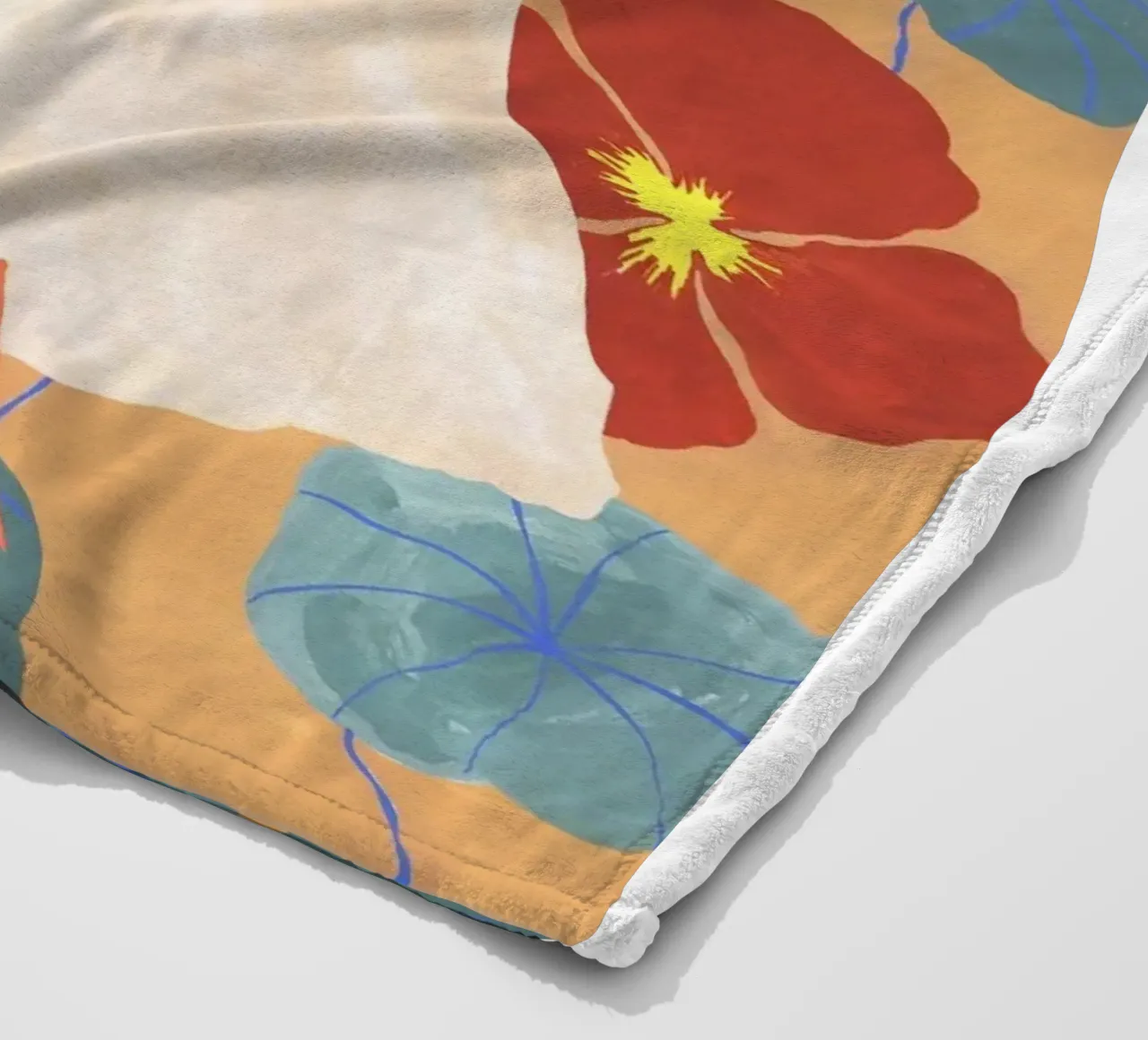 Duck on Floral Background 3 coperta in pile da Atelier Mave