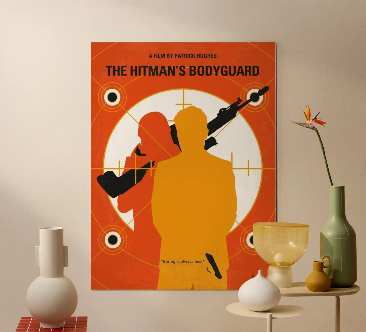 No926 My The Hitmans Bodyguard minimal movie poster poster con telaio in legno da Chungkong
