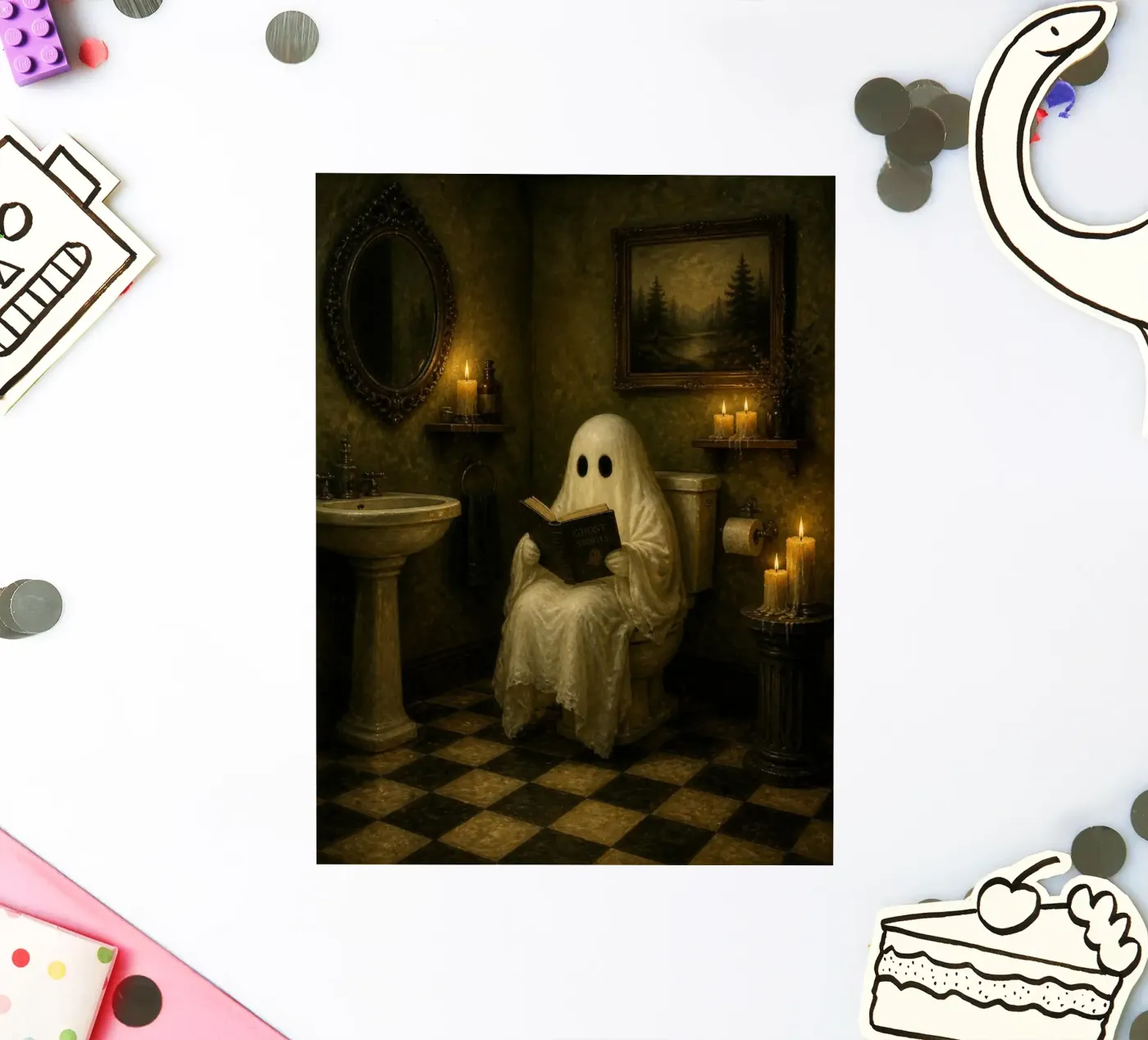 Bathroom Ghost sticker van Dayitakshara