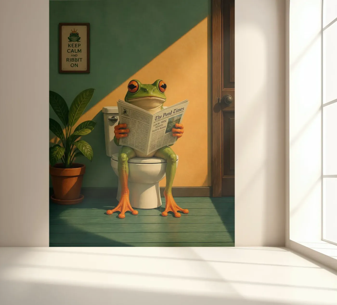 Reading Frog fotobehang van Dayitakshara