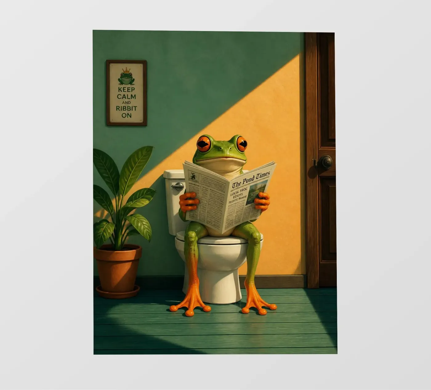 Reading Frog fotobehang van Dayitakshara