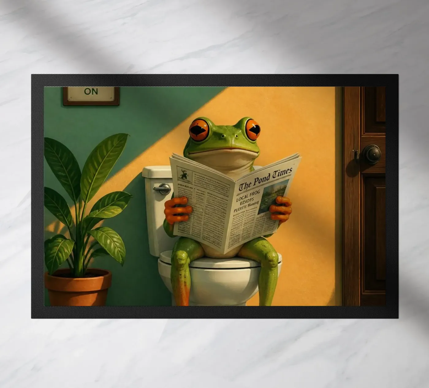 Reading Frog Fußmatte von Dayitakshara