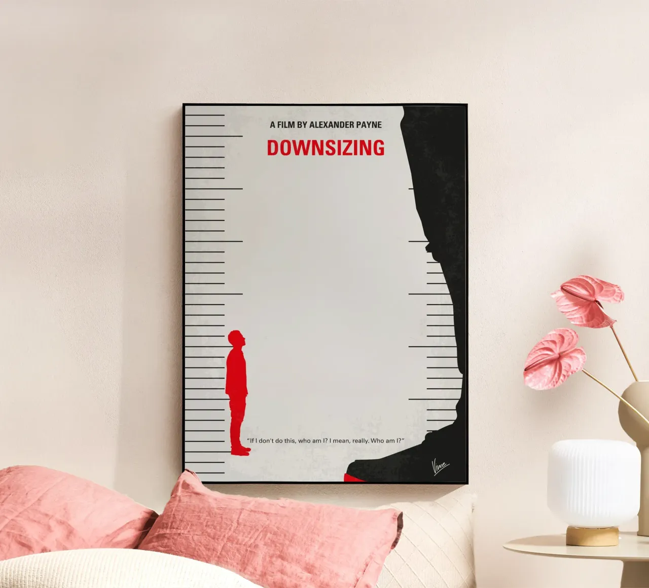No934 My Downsizing minimal movie poster plexiglass da Chungkong