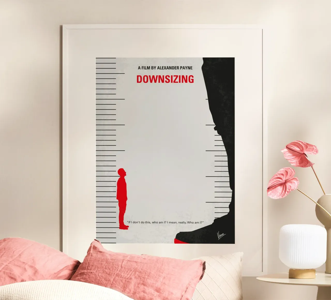 No934 My Downsizing minimal movie poster poster con telaio in legno da Chungkong