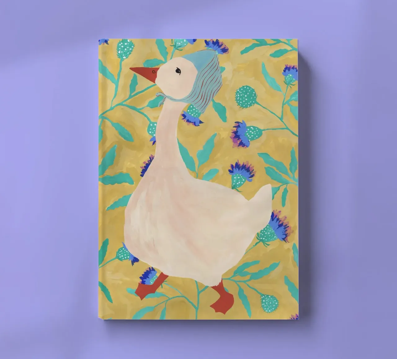 Duck on Floral Background 4 notebook by Atelier Mave