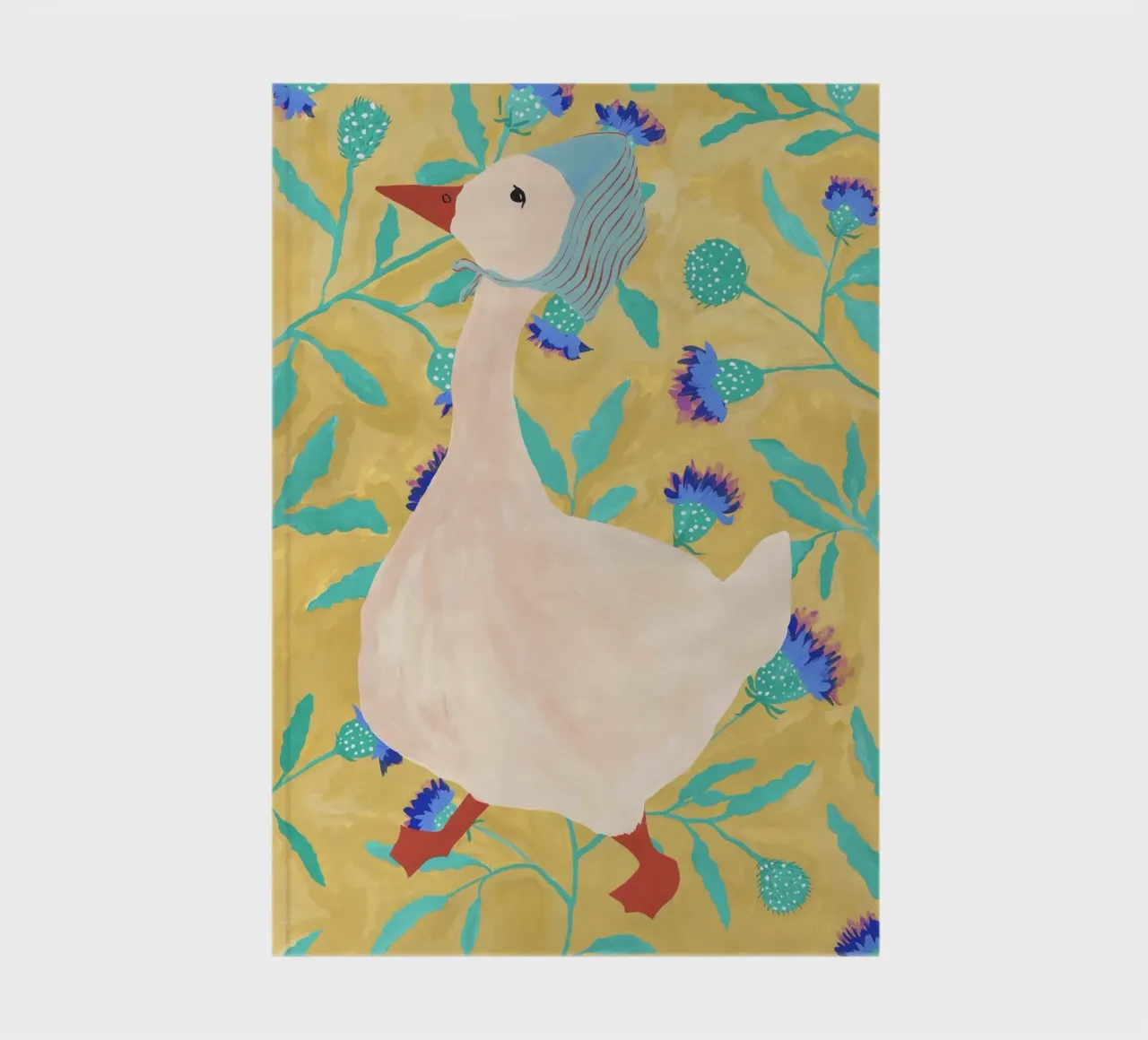 Duck on Floral Background 4 notebook by Atelier Mave