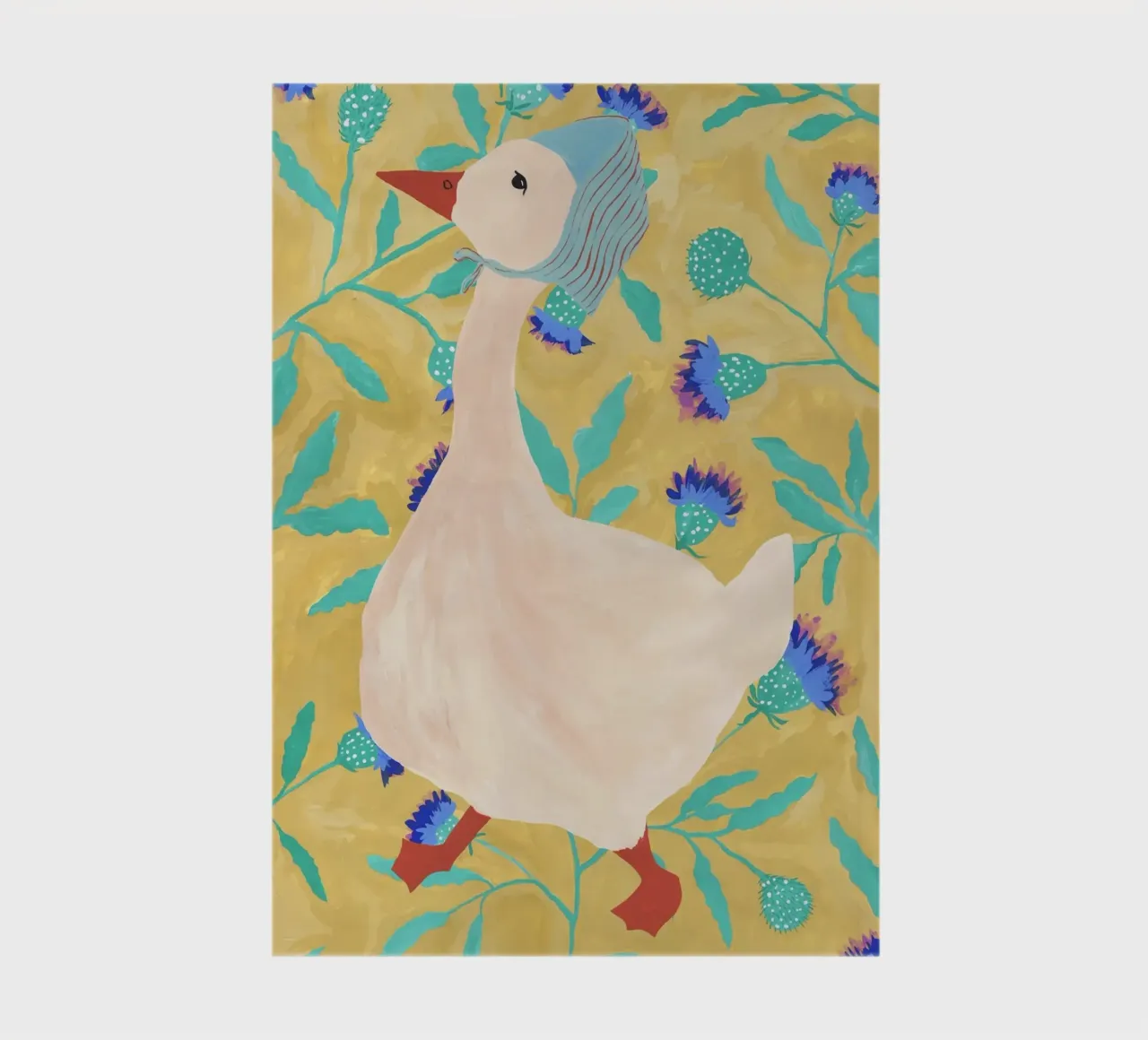 Duck on Floral Background 4 notebook by Atelier Mave