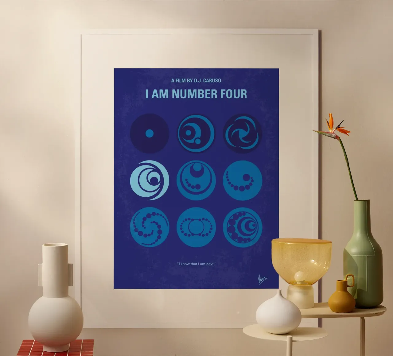No937 My I AM NUMBER FOUR minimal movie poster carta hahnemühle da Chungkong
