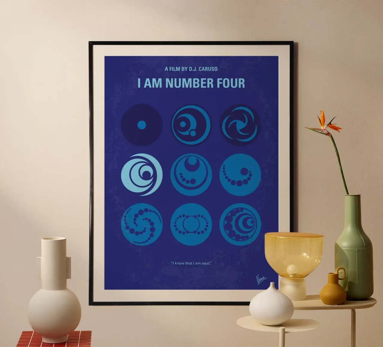 No937 My I AM NUMBER FOUR minimal movie poster poster con telaio in alluminio da Chungkong