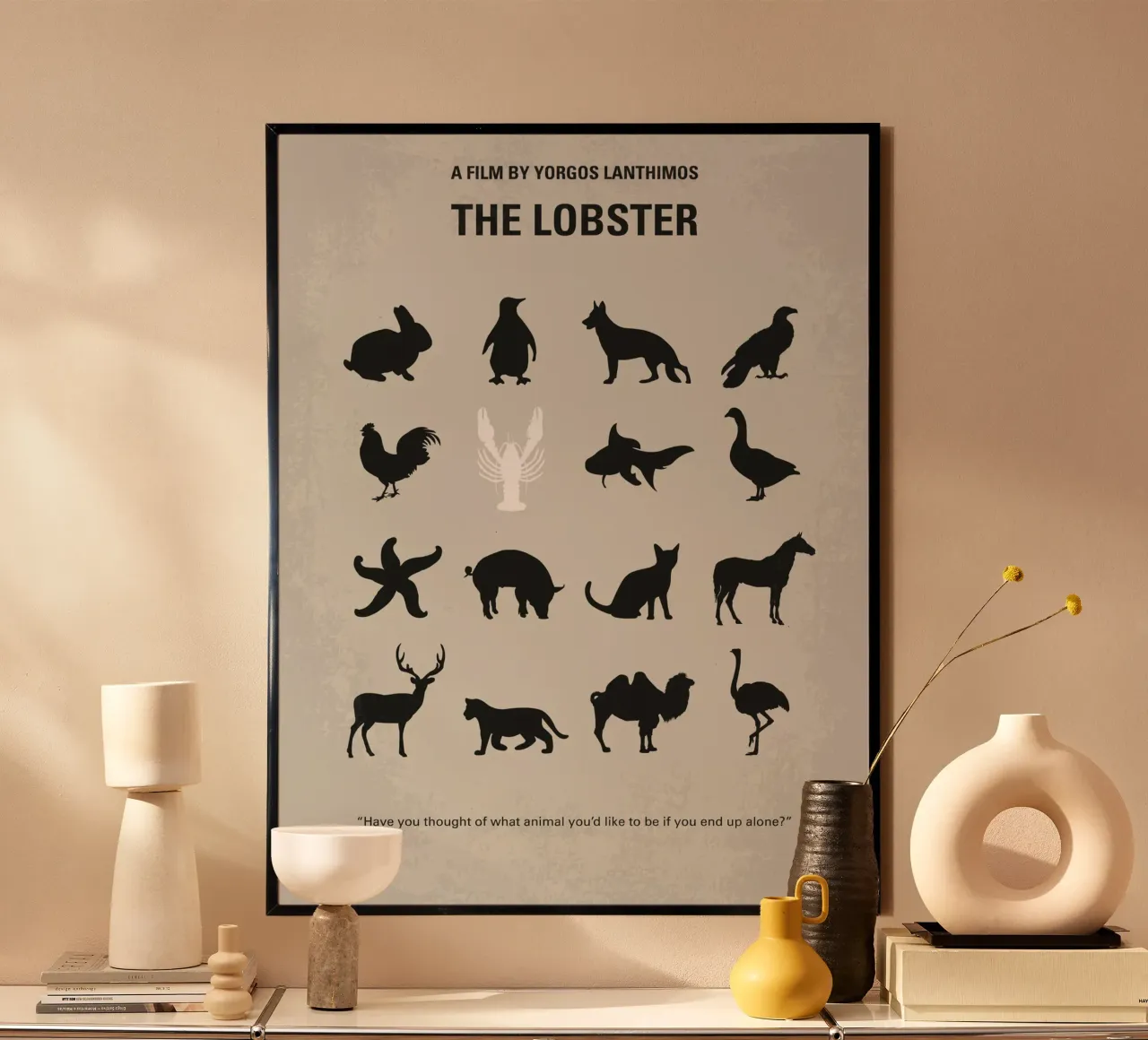No939 My The lobster minimal movie poster poster met houten frame van Chungkong