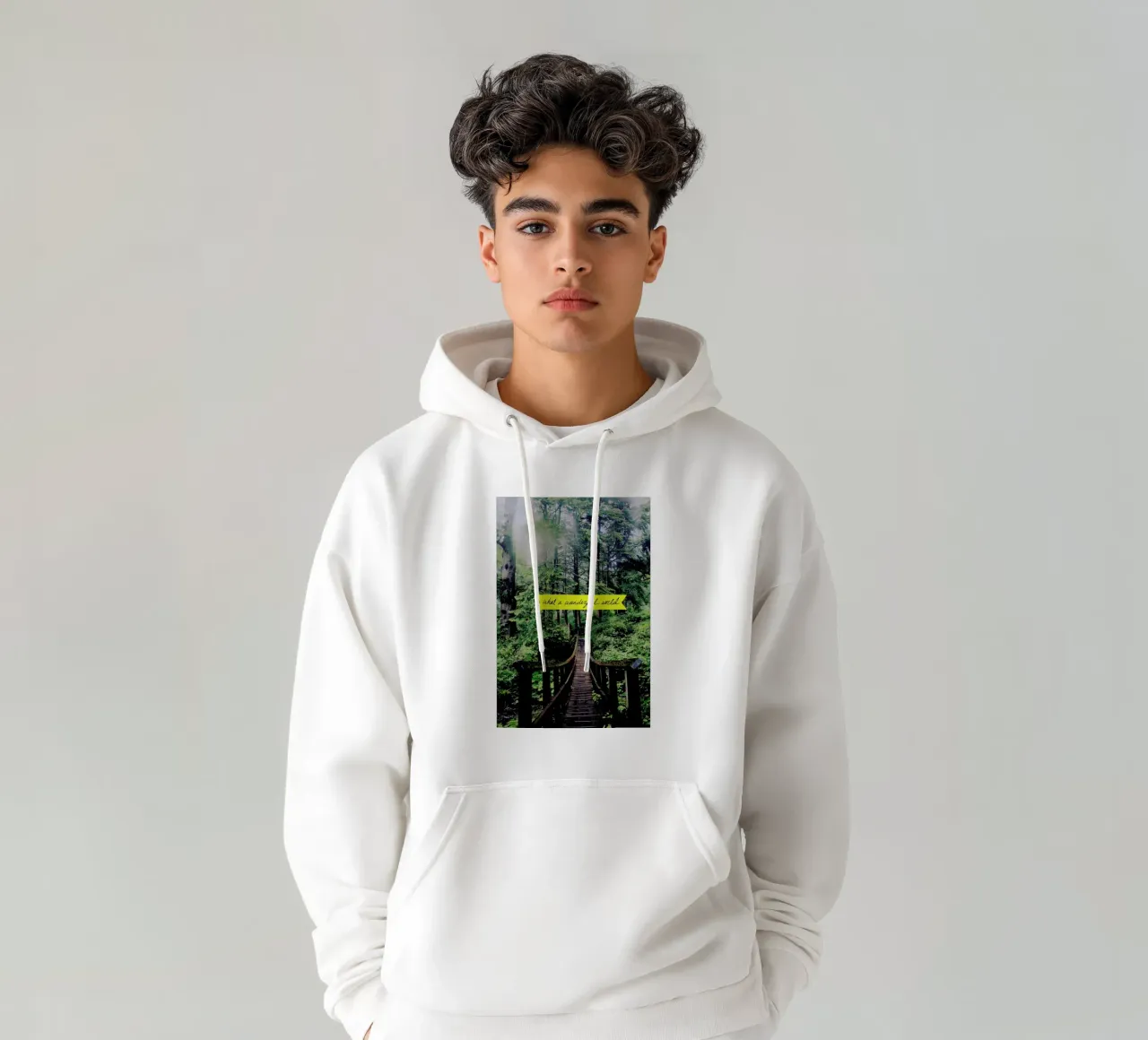 What a Wonderful World sudadera con capucha de Leah Flores