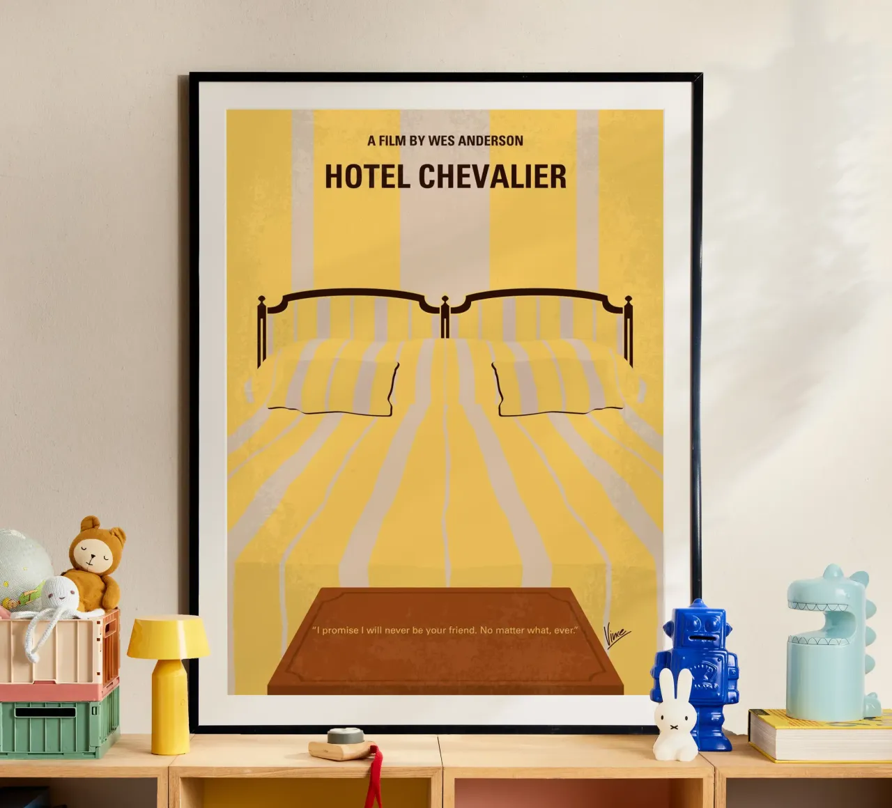 No943 My Hotel Chevalier minimal movie poster Hahnemühle von Chungkong